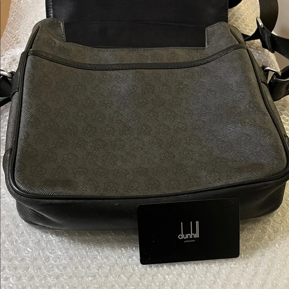 Dunhill Men's Coated Canvas Messenger Bag with Leather Trim - Picture 6 of 12